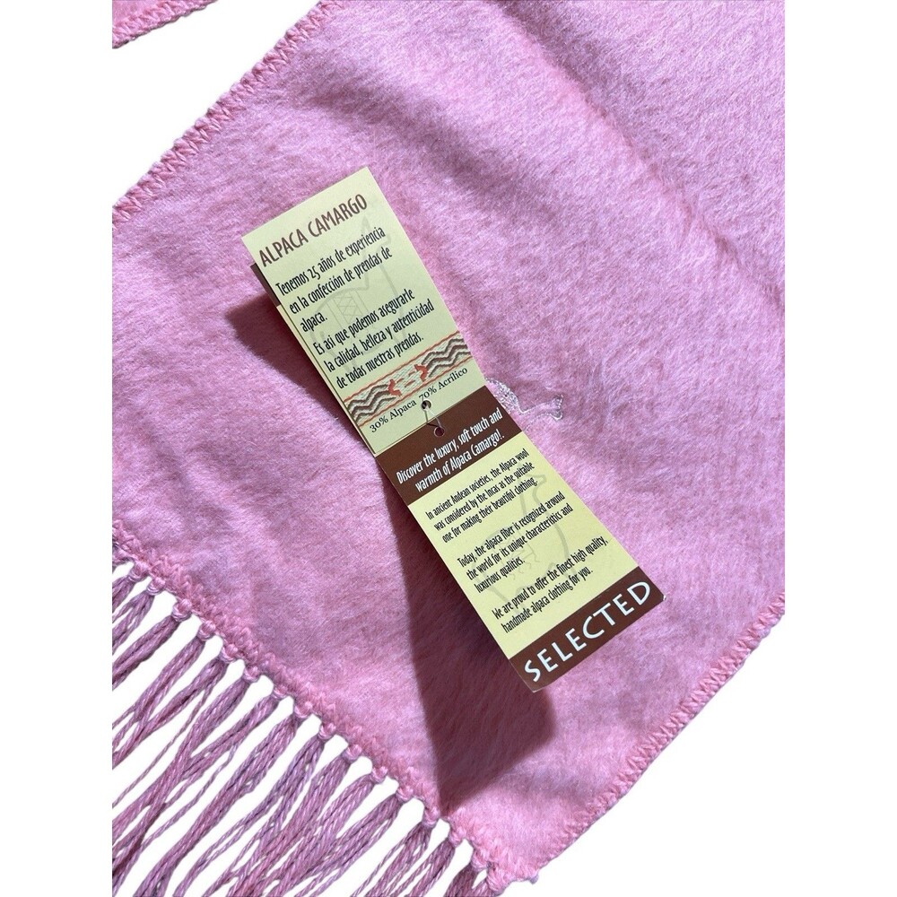 NWT 100% Alpaca Fur Scarf Made by Camargo From Peru Peruvian Soft PINK - Picture 10 of 10